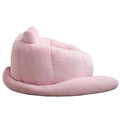 Pink Cat-shaped Adult Bean Bag Sofa with High-Density Foam, Faux Fur Upholstery, No Assembly Required