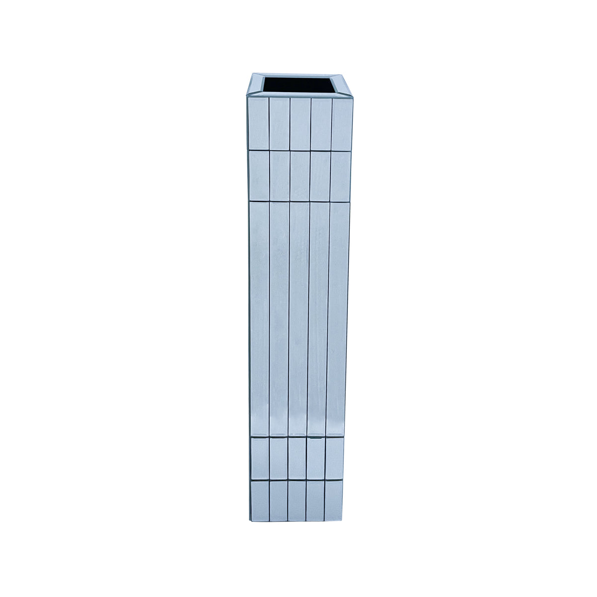 Silver Mirrored Floor Vase, 36.02' Tall Decorative Vase for Living Room, Home Decor with Premium MDF and Glass, Modern Style