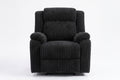 Black Fur Like Corduroy 1pc Motion Recliner Chair Living Room Reclining Couch Soft Textured Seat