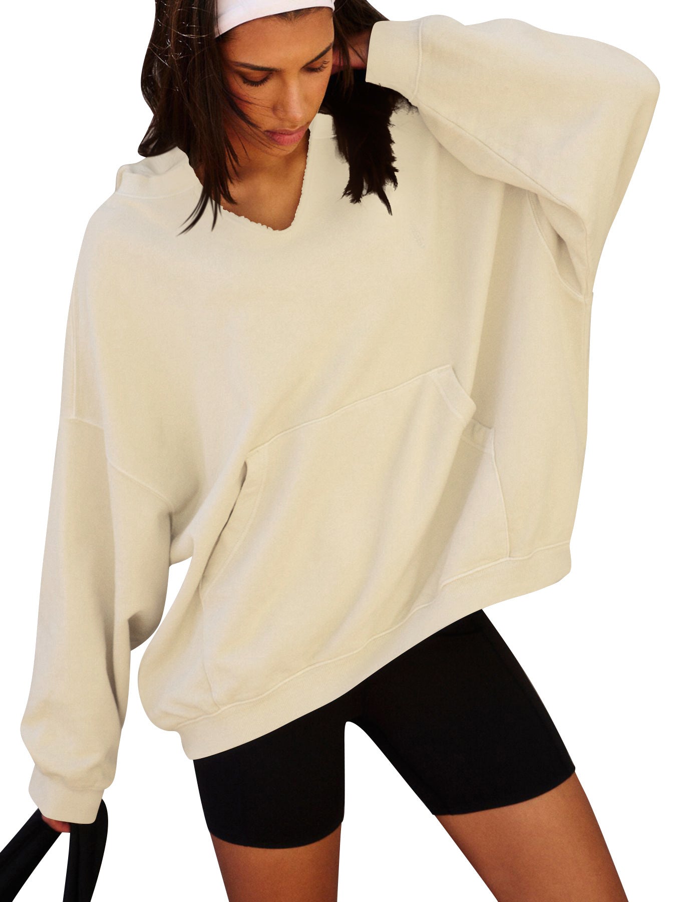 Women's Oversized Casual Hooded Pocket Sweatshirt