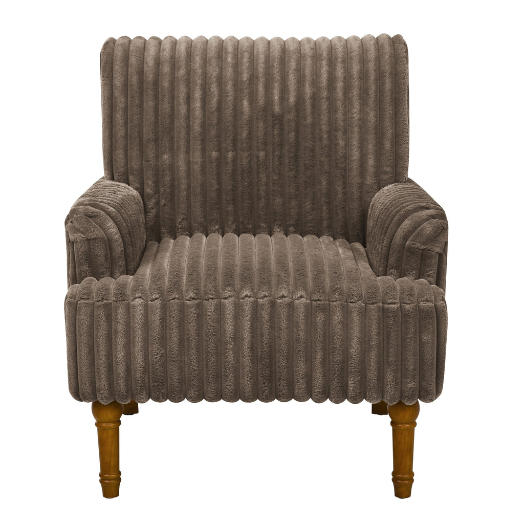 Modern Accent Chair with 3.5cmW Wide Wale Corduroy, 9' Solid Wood Legs, Comfortable Upholstered Armchair in Pink for Living Room