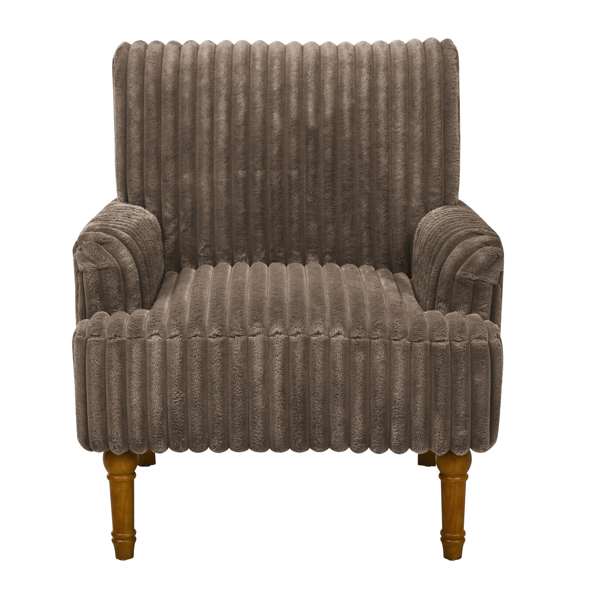 Modern Accent Chair with 3.5cmW Wide Wale Corduroy, 9' Solid Wood Legs, Comfortable Upholstered Armchair in Pink for Living Room