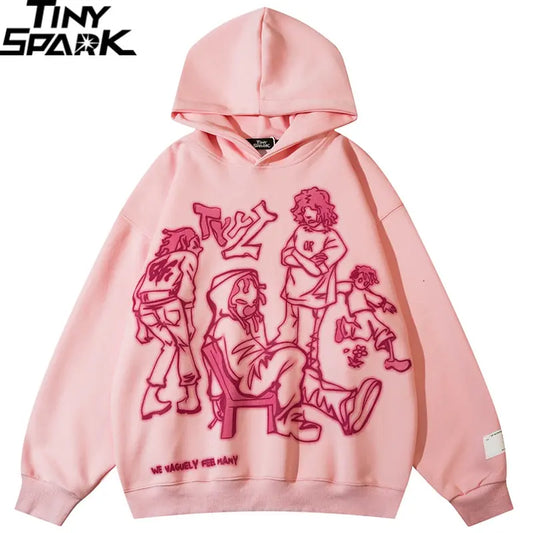 Men Streetwear Pink Hoodie Sweatshirt - Eloy Royal