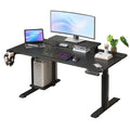 63'×(24'+6')  Black Dual Motor Height Adjustable Electric Standing Desk Height Stand Up Computer Desk,Sit and Stand Home Office Desk with Splice Board
