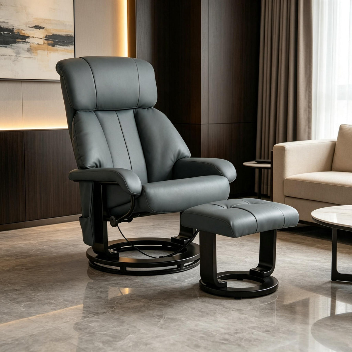 Luxury Recliner Chair,Lounge Chair,Home Theater Seating,Relaxation Massage Chair with Ottoman,Swivel Recliner Chair