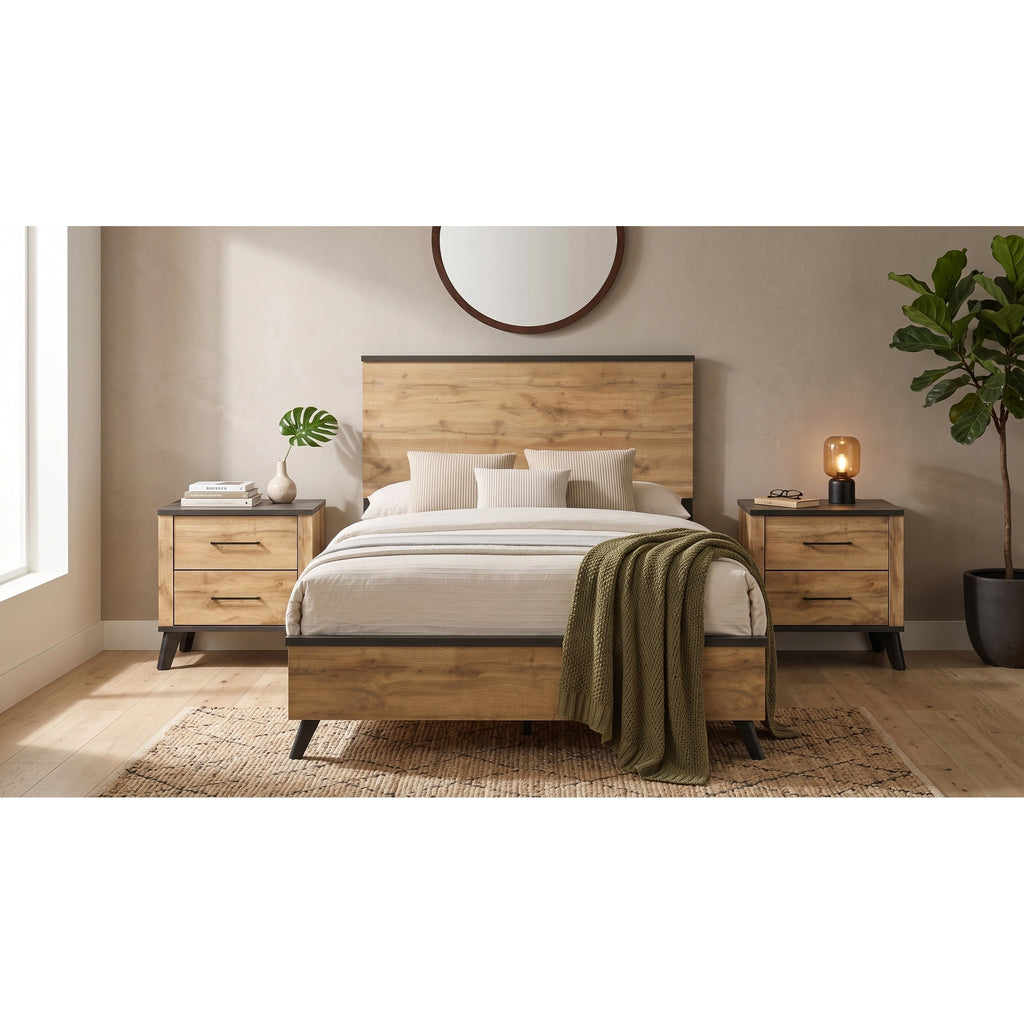 Elmwood Weathered Brown / Natural Pine Queen 3-Piece Bedroom Set