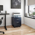 Rolling File Cabinet with Glass Top, Graphite