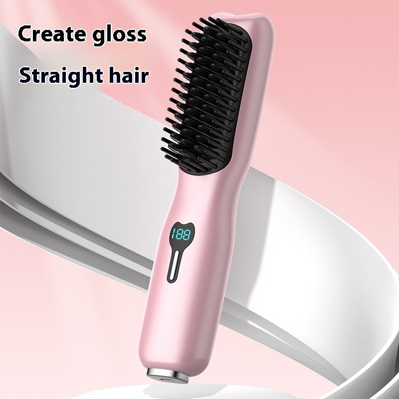 Rechargeable Wireless Straight Comb Portable Negative Ion Hair Straightener