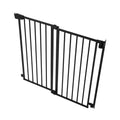 Baby Gate for Stairs, 28-43 in Adjustable Width, 30 in High Dog Gate, No Bottom Bar, One-Handed Operation, Easy Drilling Installation with Hardware Kit, for Stairs, Doorways, and House, Black