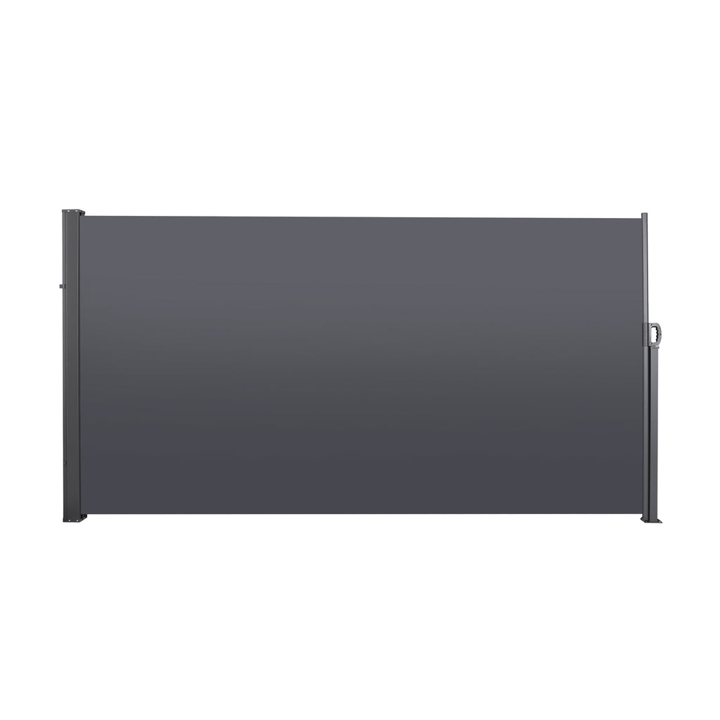 Retractable Patio Side Awning 118.1 in x 62.99 in, UV-Resistant Waterproof Privacy Screen for Garden, Balcony & Courtyard - Dark Grey Metal Frame