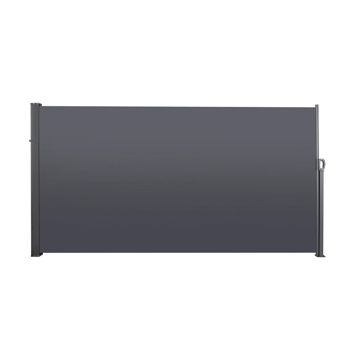 Retractable Patio Side Awning 118.1 in x 62.99 in, UV-Resistant Waterproof Privacy Screen for Garden, Balcony & Courtyard - Dark Grey Metal Frame