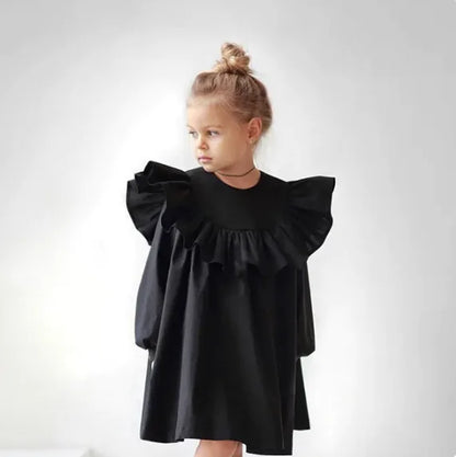 Baby Girl Cotton Ruffle Long Sleeve Dress - Eloy Royal