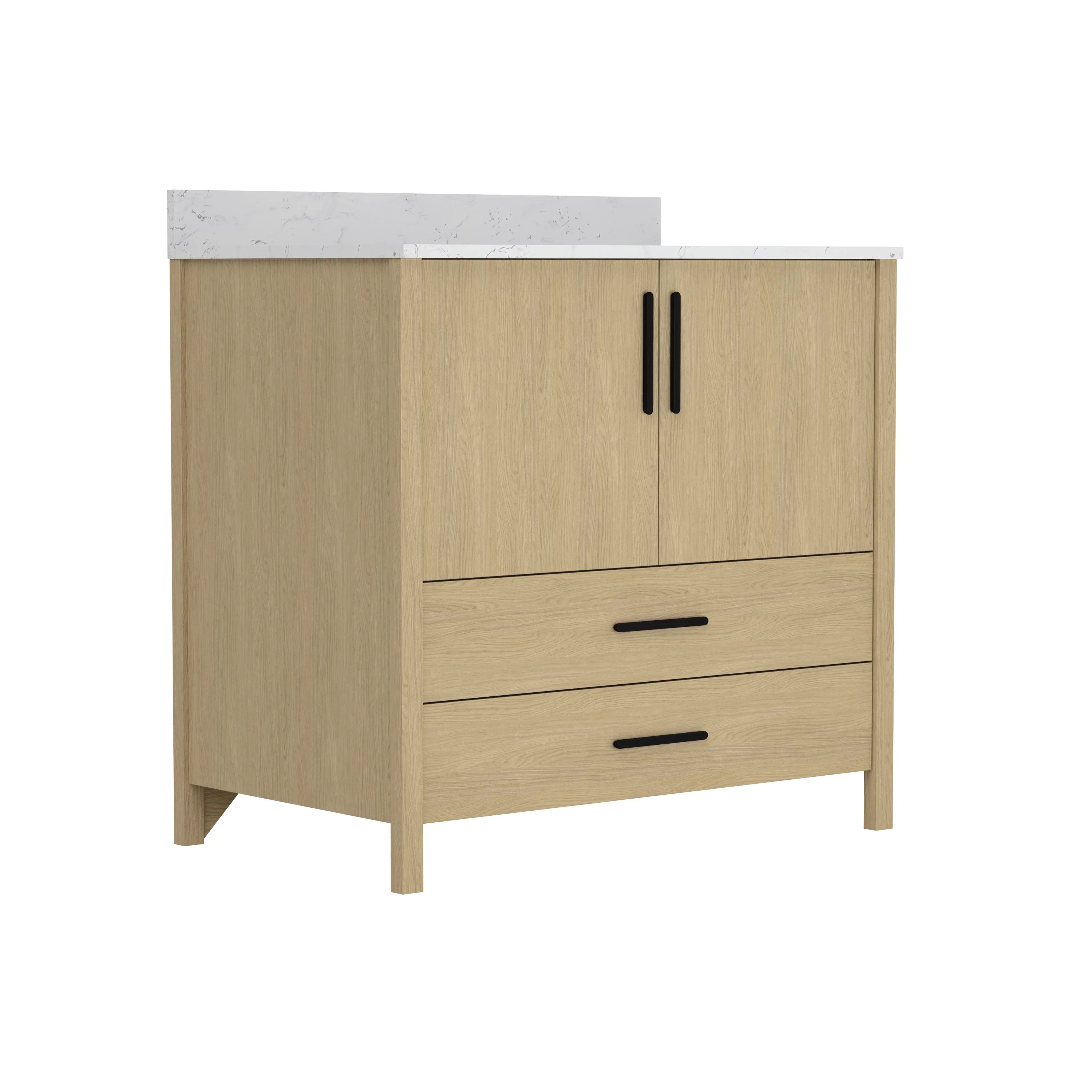 36' Bathroom Vanity Cabinet,Freestangding storage Vanity Cabinet with Countertop & Faucet Hole - Eloy Royal