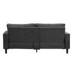 Modern Upholstered 74' High Resilience Three Seater Sofa, Dark Gray Corduroy with Wooden Frame - Eloy Royal