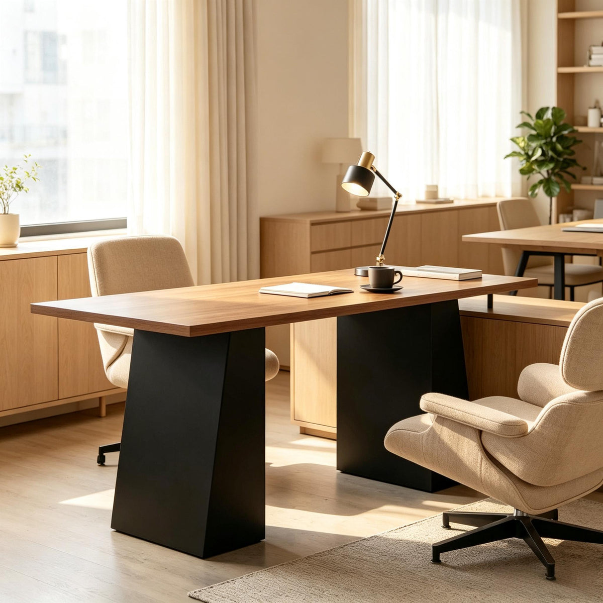 Contemporary Computer Desk,Modern Office Desk,Stylish Writing Table with Spacious Surface(Only 1pcs Computer Desk)