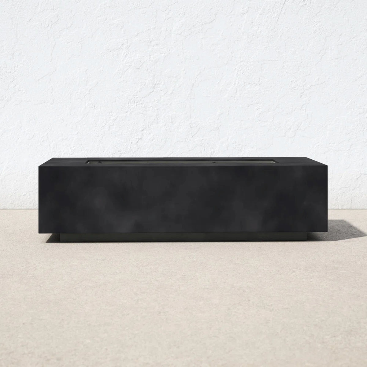 Modern Concrete Propane Outdoor Fire Pit Table with Weather-Resistant Design in Charcoal
