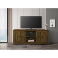 Farmhouse Style 59 in. Wood TV Stand Media Console with Paper Lamination, 2 Shelves, 2 Cabinet Entertainment Unit for TVs up to 55'-65', Columbia Oak
