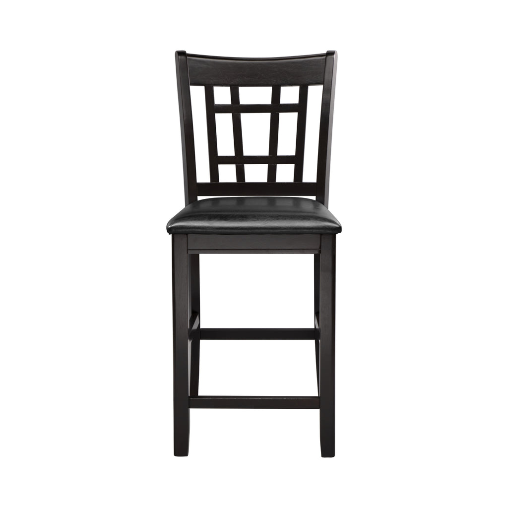 Counter Height Chairs Dining Room Wood Veneer Traditional Set of 8 Black