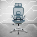 Ergonomic Mesh Office Chair with 5D Armrests & Retractable Footrest, Teal