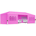 10x30' Wedding Party Canopy Tent Outdoor Gazebo with 8 Removable Sidewalls Pink Color