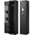 Gun Safe, Heavy Duty Cold-Rolled Steel Fireproof Rifle Cabinet with Fingerprint, Digital Keypad & Key, Large Long Gun Cabinet with Magazine and LED, Adjustable Racks for Rifles, Pistols, Shotgun