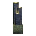 Modern Tiered Waterfall Fountain with LED Lights, 3-Tier Resin Water Feature, 39.7'