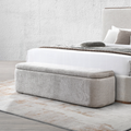Orane Gray Linen Bench w/Storage