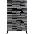 Outdoor & Indoor Privacy Screen Metal Privacy Screen 76' H×48' W, Freestanding Decorative Privacy Screen for Deck Balcony Patio, Privacy Fence Panels for Outside Lawn Garden PS108 BLACK