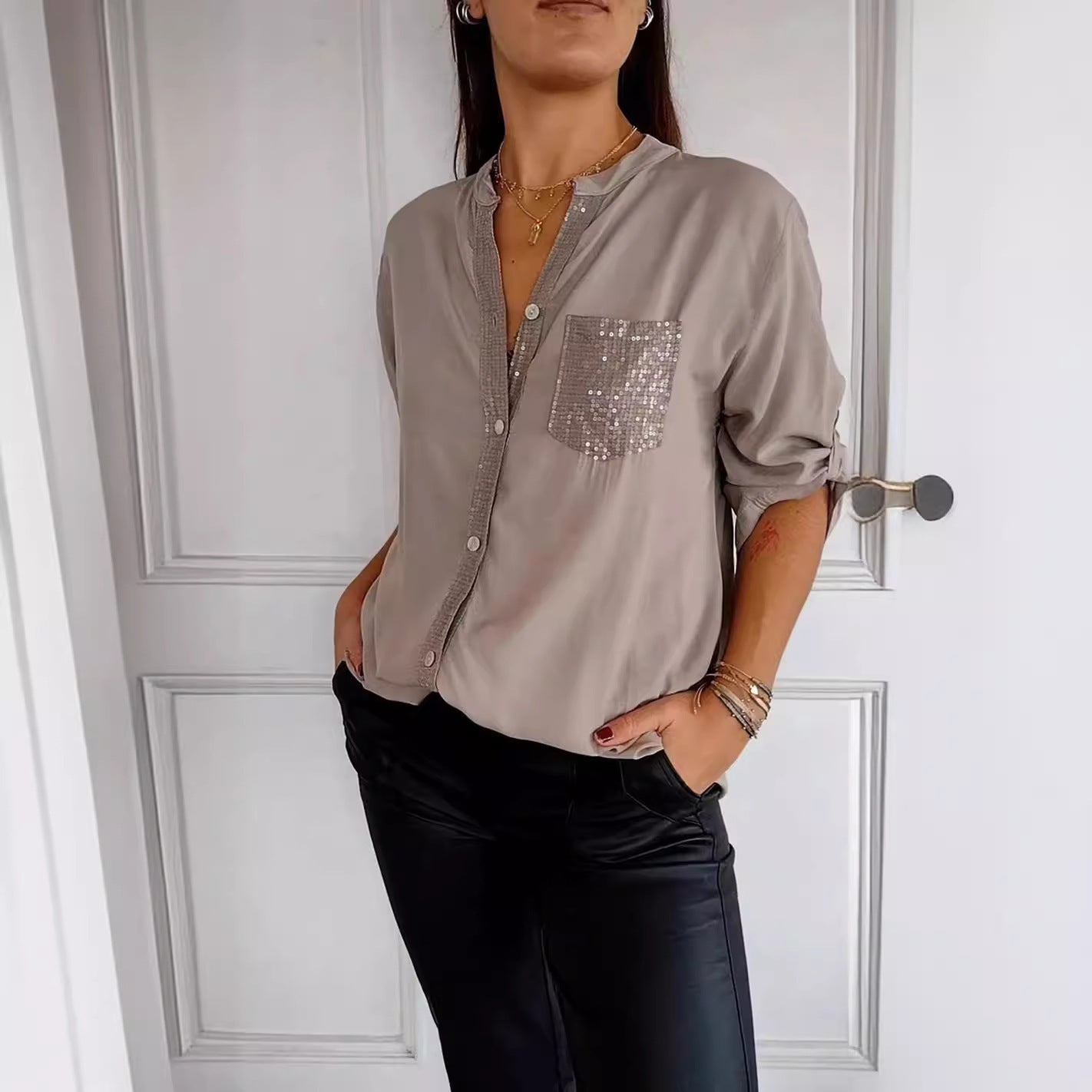 Commute Style Women's Summer Long-sleeve Casual Fashion Shirt