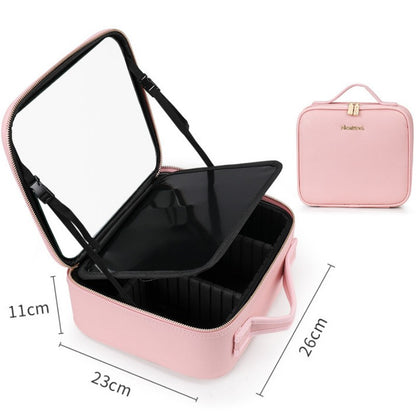 Smart LED Cosmetic Case With Mirror Cosmetic Bag Large Capacity Fashion Portable Storage Bag Travel Makeup Bags - Eloy Royal