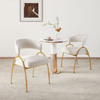 Dining chair set of 2 FABRIC BEIGE