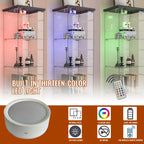 Modern Glass Display Cabinet with Drawer , Quick-assembly Antique Cabinet with LED lights, Tempered Glass Bookshelf, 1-Door Storage Case with 4 Shelves for Living Room and Bedroom, black - Eloy Royal