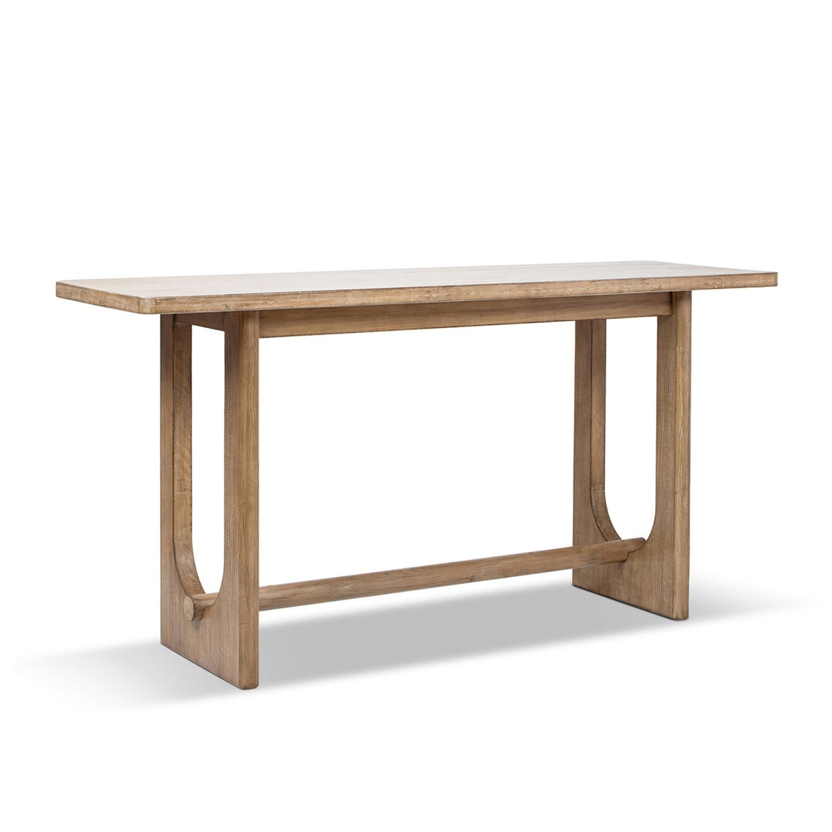 Turnkey 72' Modern Trestle Console Table Antique Natural Brown Reclaimed Pine Wood