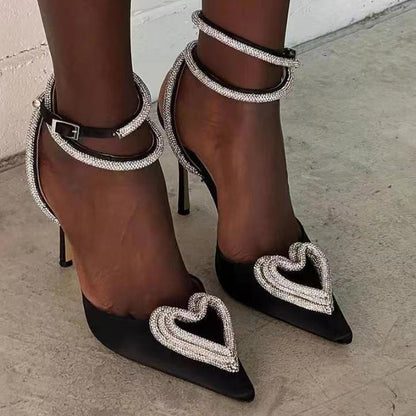 Women's Fashionable All-match Heart-shaped Rhinestone Sandals - Eloy Royal