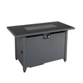 Modern Steel Rectangle Fire Pit Table with Smoked Glass - Gray, 43'