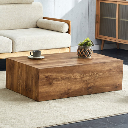 Natural-style wood-grain MDF square coffee table,side table.Wabi-sabi style MDF living room side table,sofa side table,or bedroom nightstand.39.4' × 21.7' × 11.8'