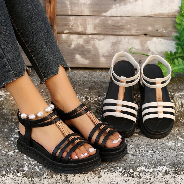 Women's Wedges Platform Sandals Summer Strap-design Beach Shoes - Eloy Royal