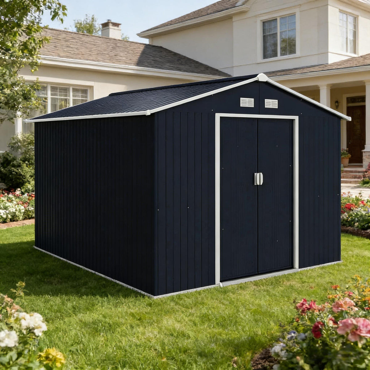 Spacious Metal Tool Shed,Outdoor Storage Shed
