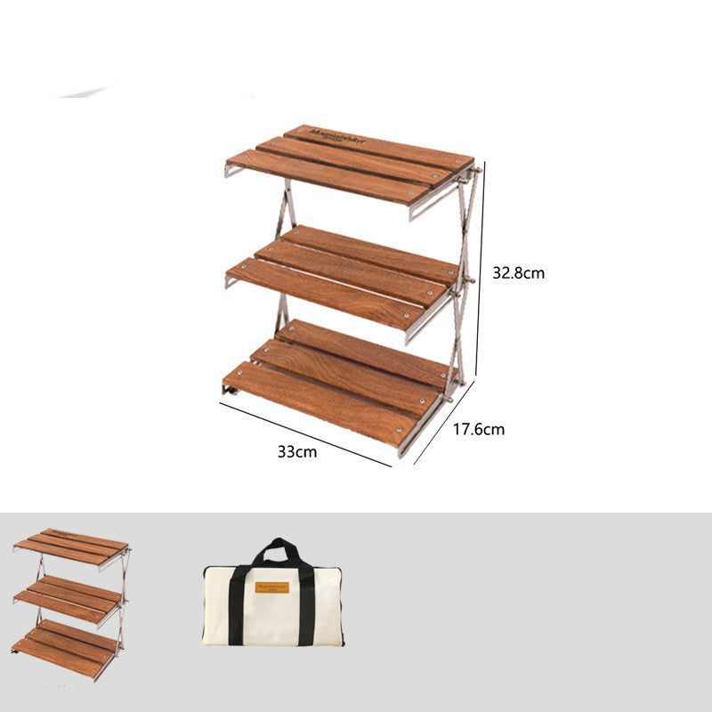 Outdoor Camping Rack Portable Three-tier Rack Easy To Carry Foldable Picnic Camping Barbecue Folding Table - Eloy Royal