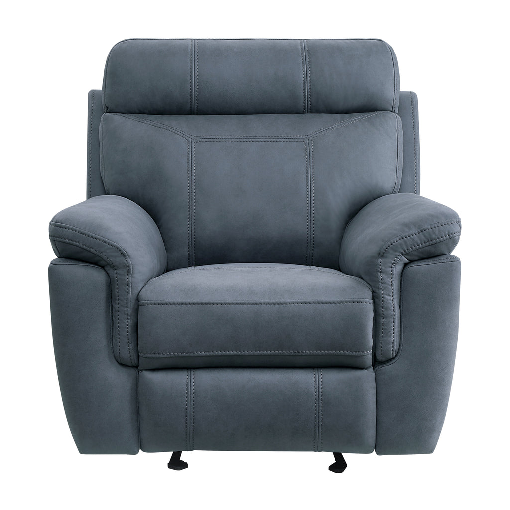Glider Reclining Chair Microfiber Blue