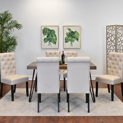 Ashford 7-Piece Dining Set, Hairpin Dining Table with 6 Chairs, 4 Color Options