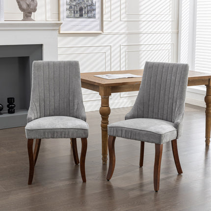 Rayon Cloth Flocking Linen Dining Chairs Channel Kitchen Dinner Chair Comfy Fabric