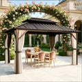 Garden Hardtop Gazebo,Outdoor Gazebo,Waterproof Patio Aluminum Gazebo(Only includes Gazebo)