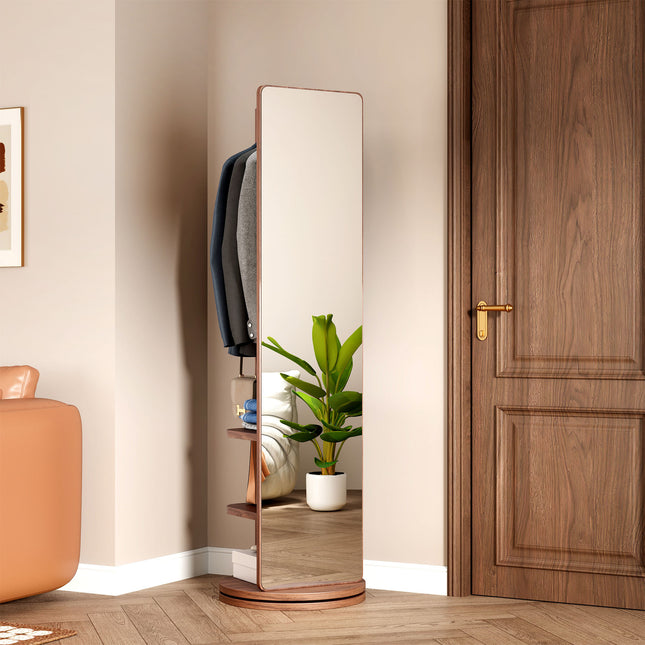 360° Rotating 69 in x20 in Multifunctional Full Length Mirror with Hook