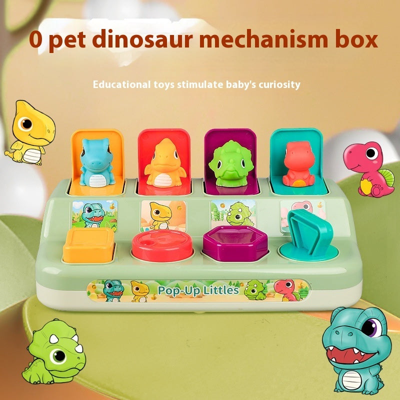 Children's Peekaboo Early Childhood Education Press Exercise Finger Puzzle Dinosaur Storage Box Toy