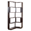Ox Blood Red 90cm L-Shaped Freestanding Corner Bookshelf with Anti-Tip Safety, Wooden Storage Cabinet for Living Room, Bedroom, Home Office, 5 Color Options