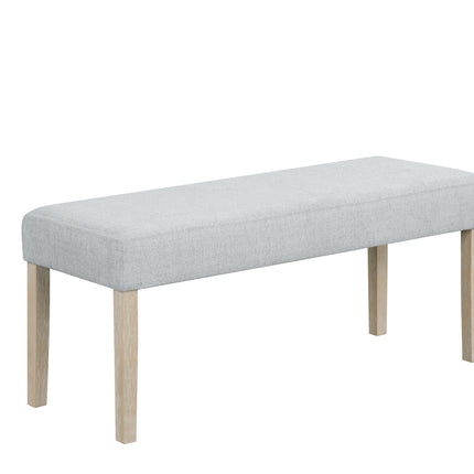 Contemporary Style 1pc Gray Upholstered Seat Bench Standard Height Wooden Dining Room Furniture