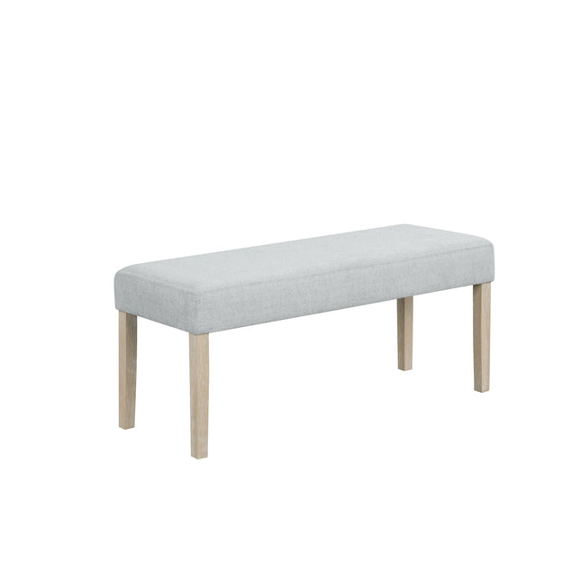 Contemporary Style 1pc Gray Upholstered Seat Bench Standard Height Wooden Dining Room Furniture