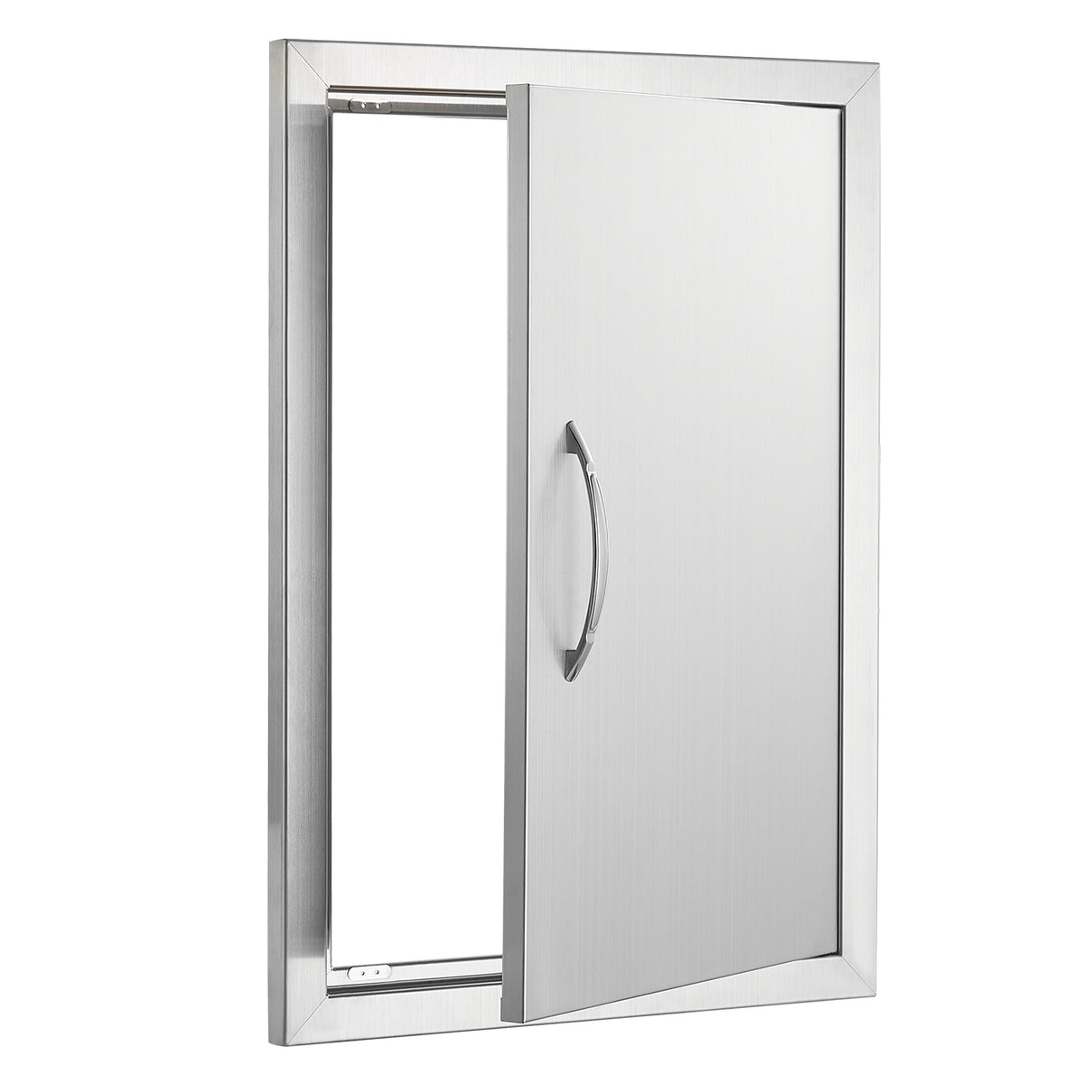 BBQ Access Door, 18W x 24H Inch Single Outdoor Kitchen Door, Stainless Steel Flush Mount Door, Wall Vertical Door with Handle, for BBQ Island, Grilling Station, Outside Cabinet