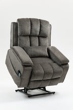 Oversized single person functional elderly chair sofa, side cup holder and storage box (extended footboard)